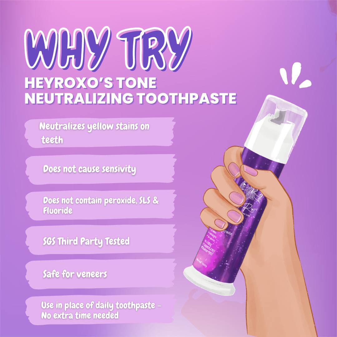 HeyRoxo Tone Neutralizing Purple Toothpaste